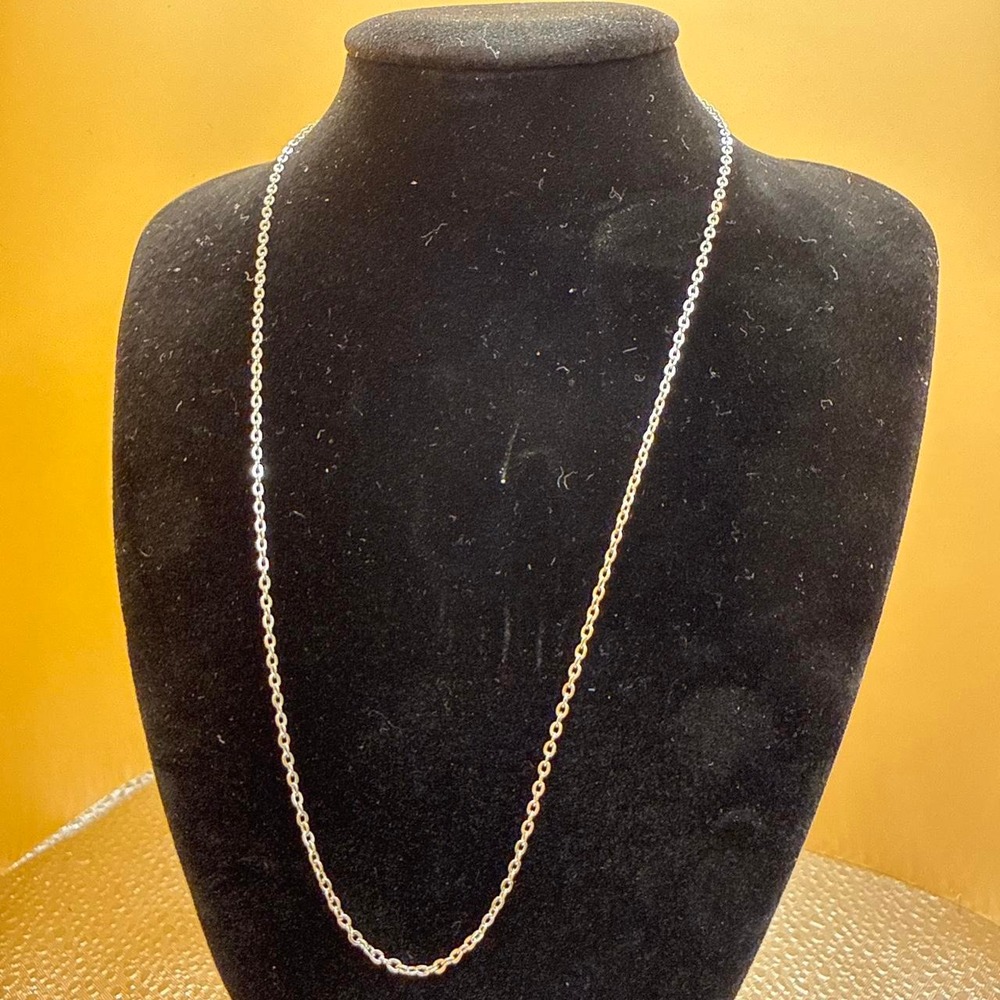 Silver Tone Link Chain Necklace with Lobster Clasp and Extender